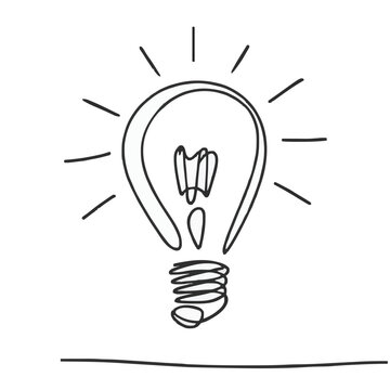 a drawing of a light bulb with a light bulb on it.
