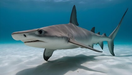 A Hammerhead Shark With Its Eyes Scanning The Ocea Upscaled 4