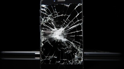 Broken Cracked Screen Mobile - iPhone 12 Broken Screen.


