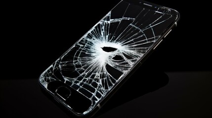 Broken Cracked Screen Mobile - iPhone 12 Broken Screen.


