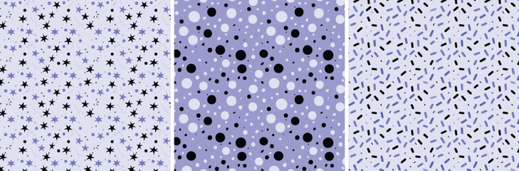 Violet Abstract Geometric Seamless Pattern Collection, perfect for fabric, stationery, web banners, home decor, and diverse crafting projects