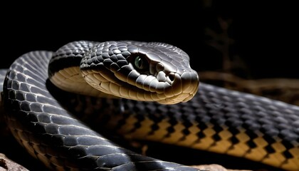 A King Cobra With Its Scales Shimmering In The Moo Upscaled 4
