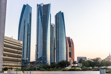 Fototapeta na wymiar Skyscrapers in Abu Dhabi, United Arab Emirates.
