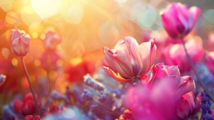 Obraz na płótnie Canvas sunlit spring floral splendor