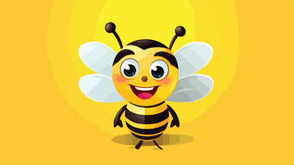 Cute bee cartoon character vector Hexagon honeycomb
