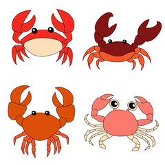 Colorful Crab Clipart Set for Lovers of Sea Animals and Ocean Creatures