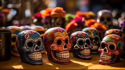 Fototapeta premium Dia de Muertos Souvenirs, San Miguel de Allende, Guanajuato, Mexico.