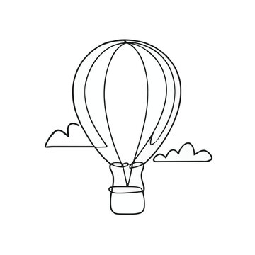 recommend clip art: a drawing of a hot air balloon