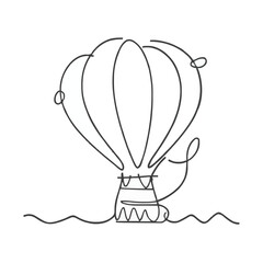 a drawing of a hot air balloon