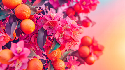 Vibrant Spring Flowers and Blooms, Showcasing the Bright Colors and Freshness of the Season in a Natural Setting - obrazy, fototapety, plakaty