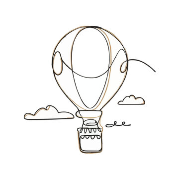recommend clip art: a drawing of a hot air balloon