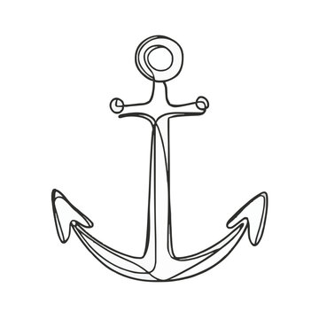 Anchor line icon on white background 29870273 Vector Art at Vecteezy