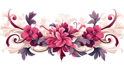 Obraz na płótnie Canvas Decorative floral frame in baroque style. Colorful