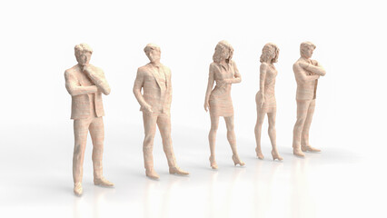 The figure Business man for team concept 3d rendering.