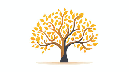 Decorative simple tree flat vector illustration iso