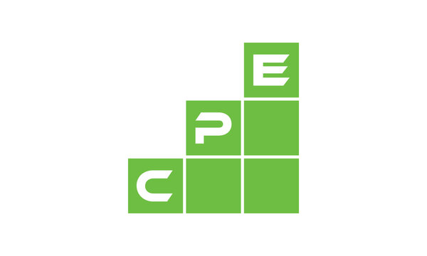 CPE initial letter financial logo design vector template. economics, growth, meter, range, profit, loan, graph, finance, benefits, economic, increase, arrow up, grade, grew up, topper, company, scale