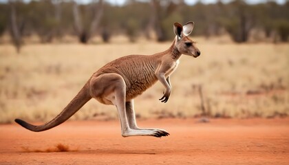 A Kangaroo Hopping Across The Outback Upscaled 4