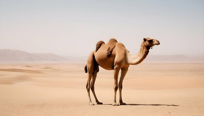 A Camel Standing Tall Amidst A Vast Desert Landsca Upscaled 3