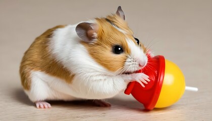 A Hamster Playing With A Jingly Bell Toy Upscaled 7