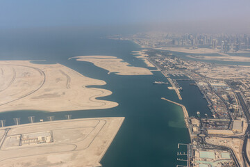 Aerial view of Dubai Islands, United Arab Emirates. - 762786625