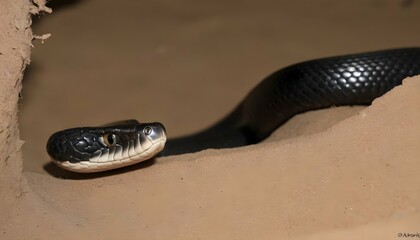A Cobra Poised To Strike From Its Hiding Place Upscaled 3 - obrazy, fototapety, plakaty