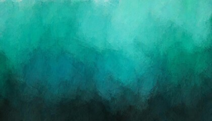 Fototapeta na wymiar blue green background dark turquoise gradient hazy painted texture with black bottom and teal top in abstract header banner backdrop design