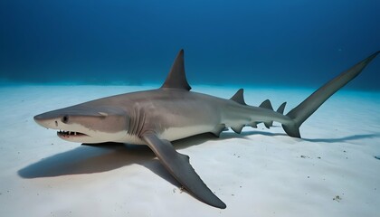 A Hammerhead Shark Resting On The Ocean Floor Upscaled