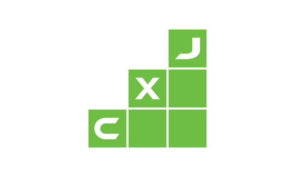 CXJ initial letter financial logo design vector template. economics, growth, meter, range, profit, loan, graph, finance, benefits, economic, increase, arrow up, grade, grew up, topper, company, scale