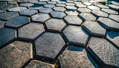 dark colored hexagonal stones wallpaper and background for presentations and slides