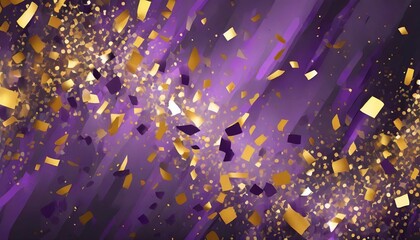 purple and gold abstract background confetti background in the style of dark purple and light gold