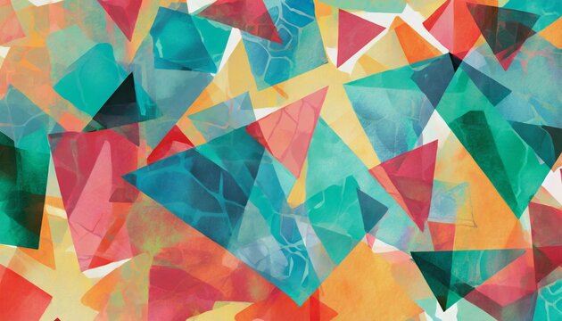 abstract watercolor artwork mixed with buzzy geometric shapes for background of social media banner image