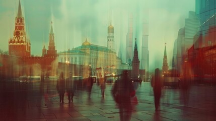 Blurred soviet architecture background