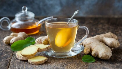 Soothing Sip: Glass Cup of Ginger Tea