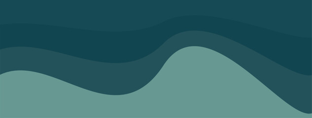 Minimalist abstract green background. Layered vector in wavy style.