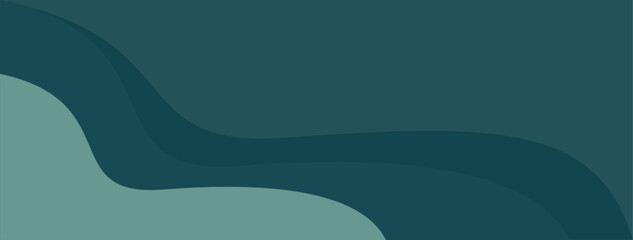 Obraz premium Minimalist abstract green background. Layered vector in wavy style.