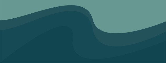 Minimalist abstract green background. Layered vector in wavy style.