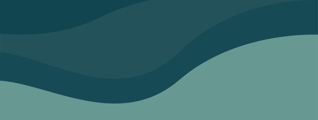Fototapeta premium Minimalist abstract green background. Layered vector in wavy style.