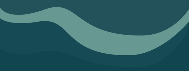 Fototapeta premium Minimalist abstract green background. Layered vector in wavy style.