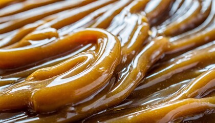 the background is a sensory delight with its glossy delectable caramel texture
