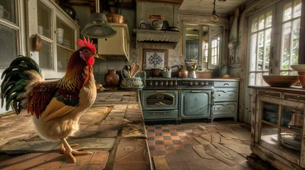 Türaufkleber rooster in the kitchen © Jeanette