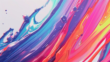 Irregular Rainbow Paint Splatter Art - obrazy, fototapety, plakaty