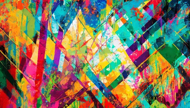 colorful grunge art wall illustration background