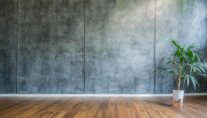 room interior with floor and cement wall background