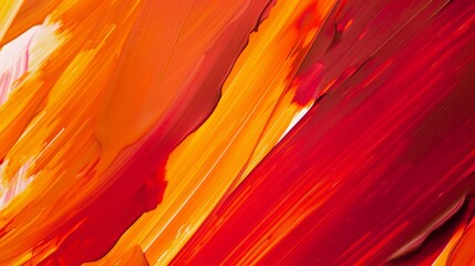 Abstract Red and Orange Brushstroke Background with Blurred Edges Macro - obrazy, fototapety, plakaty