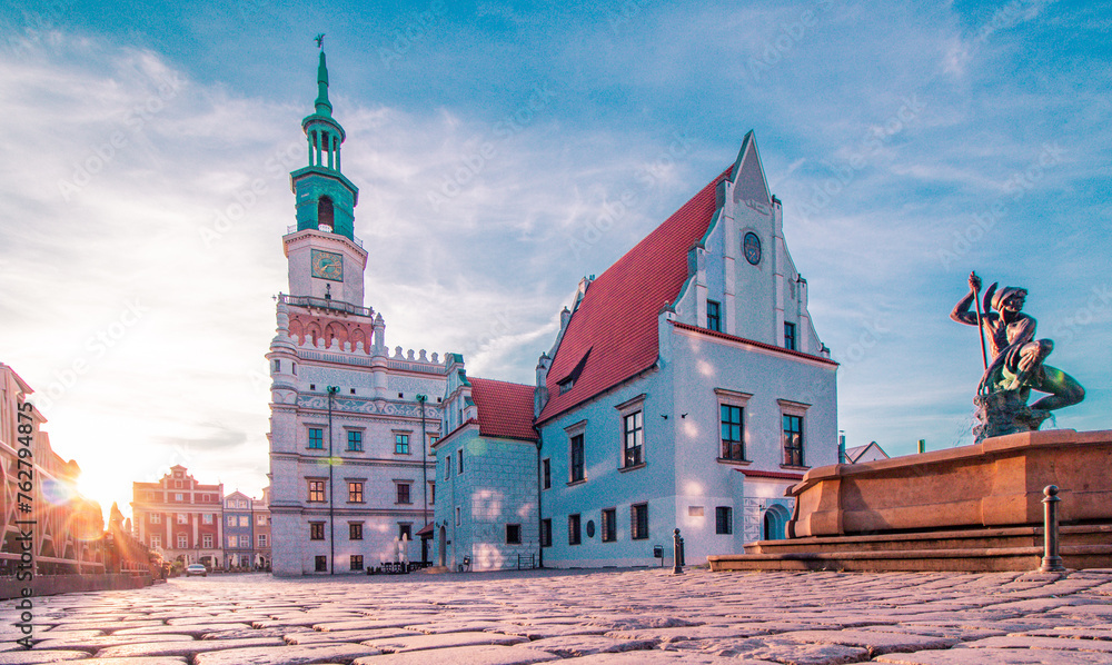 Sticker city center and town hall - poznan - poland