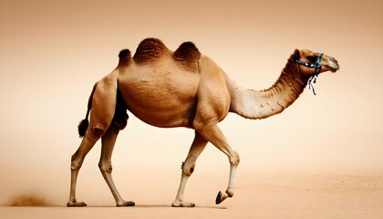 A Camel Walking Gracefully With A Swaying Gait Upscaled 3 2