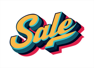 the word sale is written in 3d style