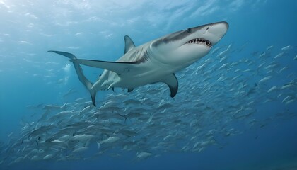 A Hammerhead Shark Swimming Gracefully Through A S Upscaled 6