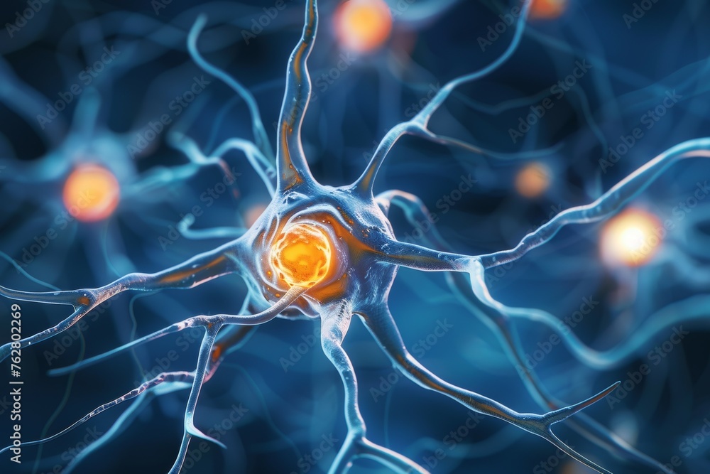 Poster nerve cell. background with selective focus and copy space
