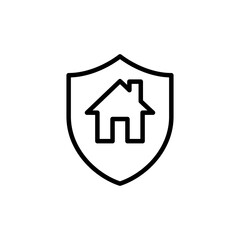 Home insurance icon vector isolated on white background. home protection icon
